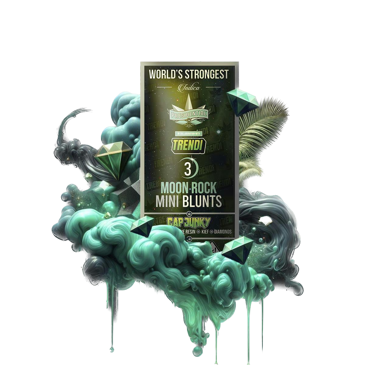 Presidential Cap Junky .7g Moon Rock Mini Blunt 3pk 32%