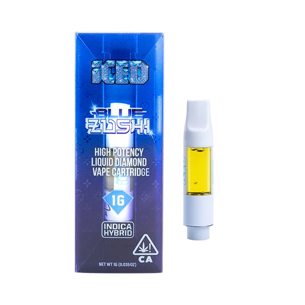 ICED Blue Zushi 1g Liquid Diamond Cartridge 80%